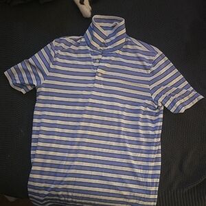 Ralph Lauren Blue and White Striped Polo Shirt